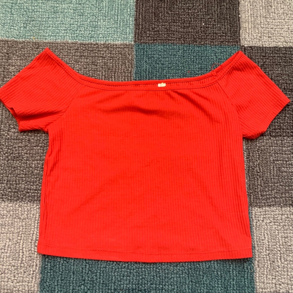 PacSun red off the shoulder crop top